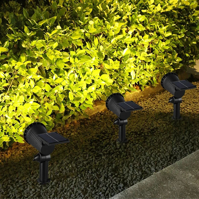 Solar LED Landscape Spotlight 9-LED Adjustable In-Ground/Wall Light IP65 Outdoor 1-4pc