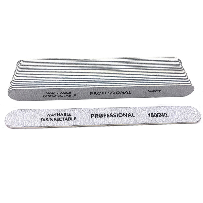 100pcs/lot Professional Nail Files 180/240 Grinding Polishing Manicure Pedicure Double-sided  Nail Buffers Tool Lixas Para Unhas