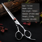 Fenice Professional JP440C 7/7.5 inch Pet Fluffy Thinning Grooming Scissors Straight Dog Scissors Thinner Shears  Rate 80%