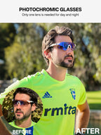 Kapvoe New Cycling Photochromic Glasses Men Women Road Bicycle Sunglasses UV400 Sports Riding Eyewear Outdoor Running Goggles