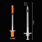 50/100pcs 0.3/0.5/1ML Disposable Plastic Veterinary Syringe Orange Cap With Needles For Pet Farm Animal Cat Dog Pig Cattle Sheep