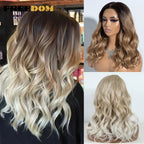 FREEDOM Synthetic Lace Front Wigs For Women 20 inch Short Bob Curly Natural Wavy Wig Ombre Blonde Brown White Wig Cosplay Wig