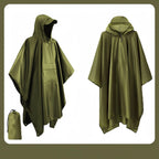 3-in-1 Waterproof Outdoor Rain Poncho Cover, Lightweight Hiking Travel Raincoat - Multiple Colors