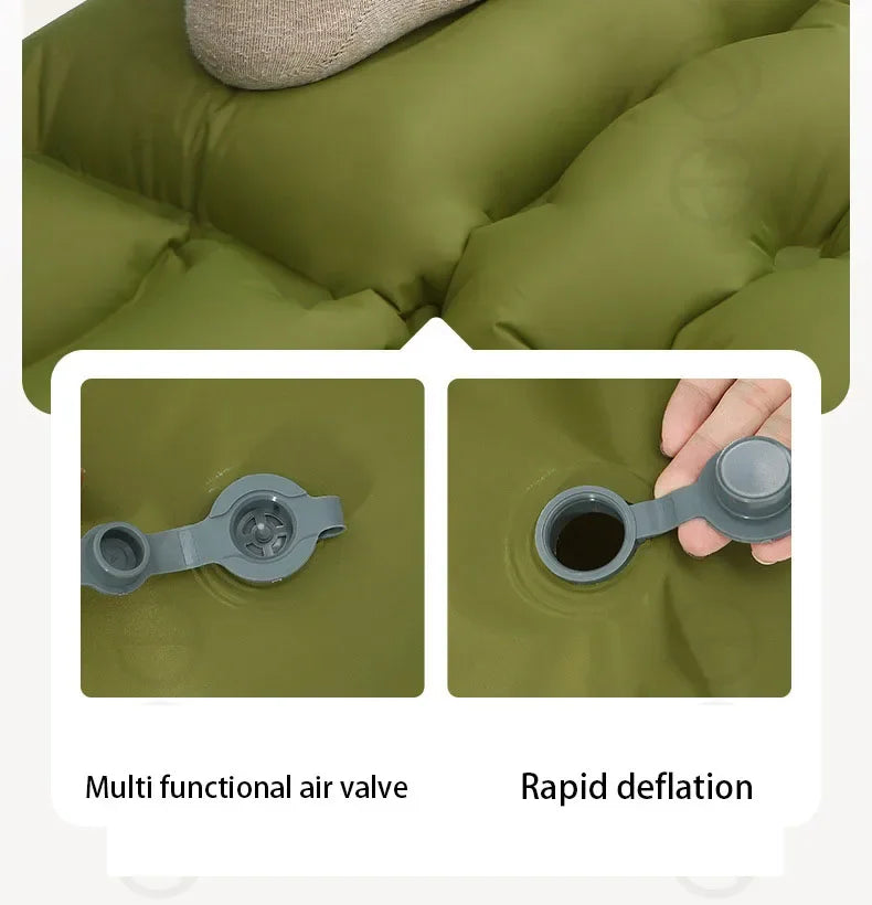 TARKA Camping Inflatable Mattress Air Sleeping Mat With Pillow Lightweight Sleeping Cushion  Compact For Outdoor Hiking Climbing
