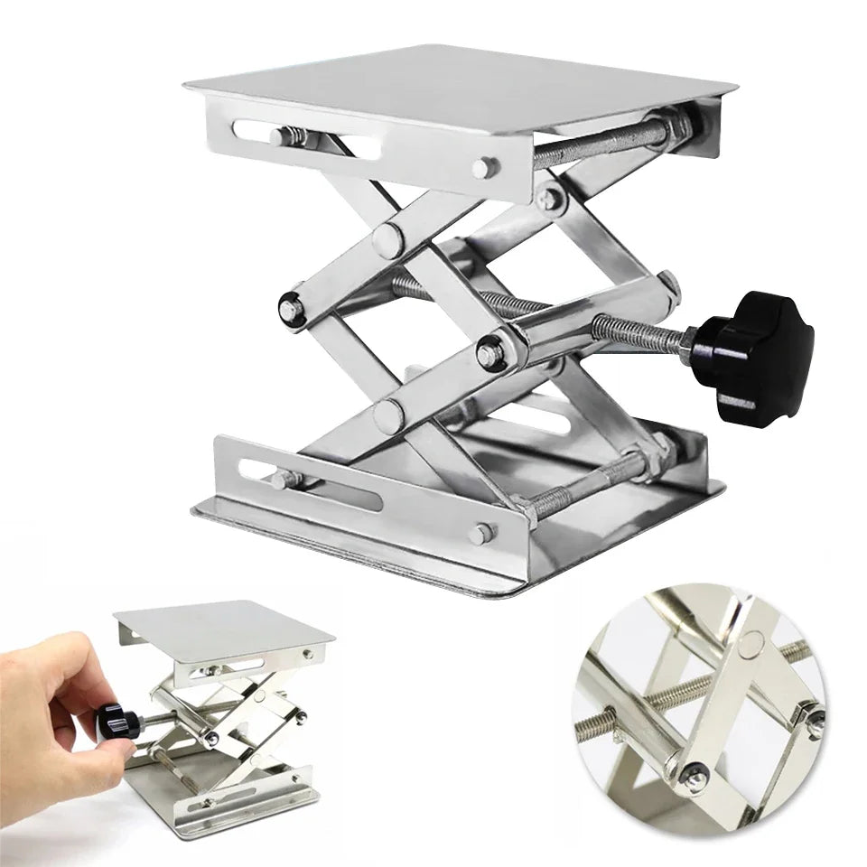Lift Table 4'x4' Lab Plate Jack Scissor Stand Platform Router Workbench Table Woodworking Lift Laboratory Carpentry Tools