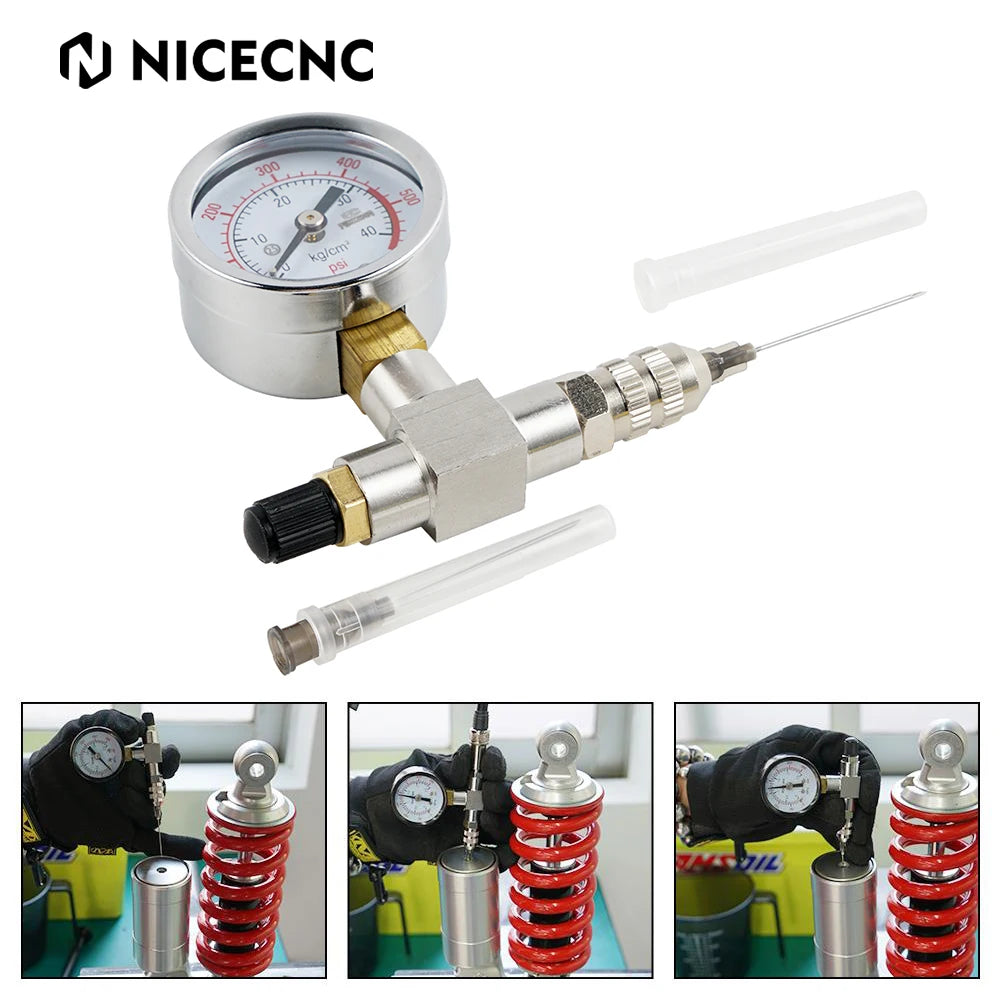350/600PSI Suspension Shock Nitrogen Needle Fill Tool Kit ATV UTV For KTM Suzuki Yamaha Polaris RZR CanAm Arctic Cat Snowmobile