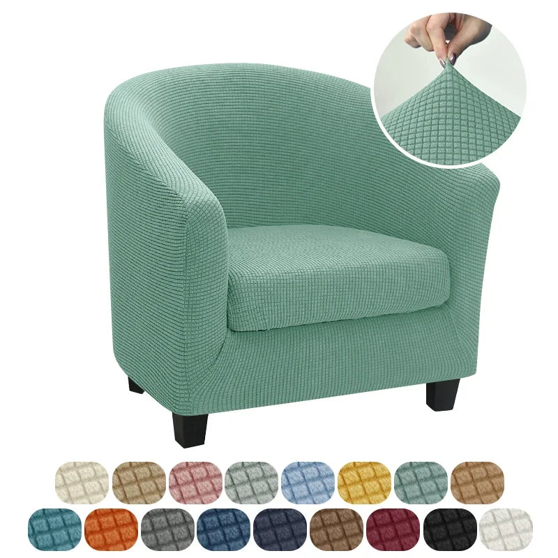 Jacquard Club Tub Chair Cover Stretch Accent Armchair Slipcover Cushion Cover Elastic Single Sofa Slipcovers for Living Room
