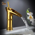 Classic Basin Faucet Antique Style Waterfall Bathroom Faucet Hot and Cold Faucet Bronze Single Hole Goblet Type Water Tap