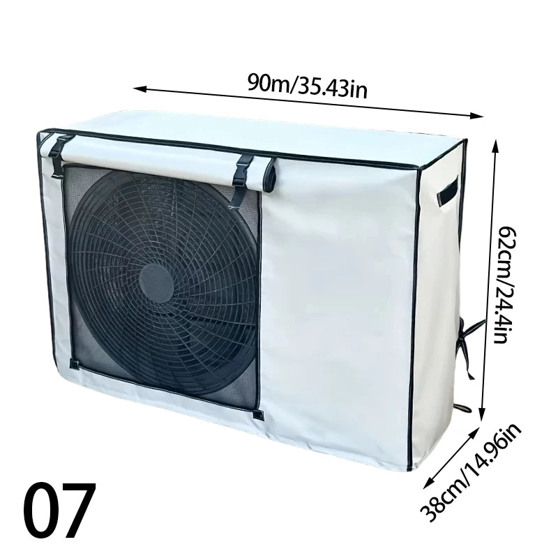Multi-sizes Oxford Cloth AC Cover Breathable Easy To Install Durable Dirt-Proof Outdoor Use Rollup AC Cover Weather Protection