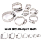 60pcs 8-38mm Adjustable Stainless Steel Screw Band Hose Clamps Car Fuel Hose Clamps Pipe Clamp Worm Gear Clip Hose Clamp