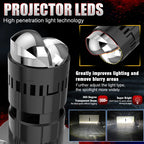 1200W H4 Bi Mini LED Projector Lens Headlights 9000000LM Turbo Lamps Super Bright 6000K White Dual Motorcycle Plug&Play 12V 24V
