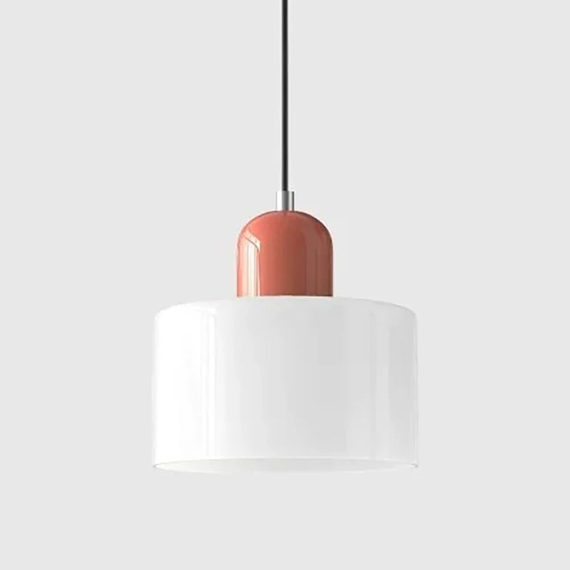 Glass pendant light chandelier, E27 socket, 1.9m cord, 90-260V, white shade
