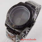 PVD Black 40mm Watch Case for NH34 NH35 NH36 NH70 NH72 Jubilee Steel Bracelet Sapphire Crystal