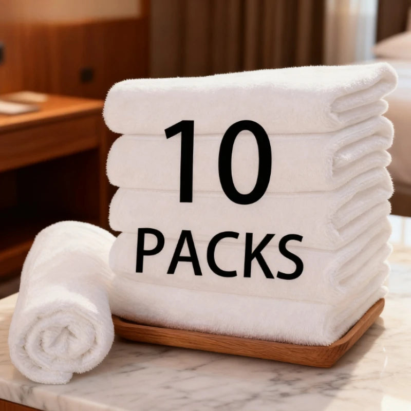 Microfiber Salon Towels 10pcs White Absorbent Spa Hair Drying Massage Towels
