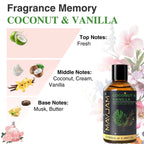 MAYJAM Aromatherapy Essential Oil Coconut & Vanilla White Musk Bubble Gum Sea Breeze Fragrance for Reed Diffuser Air Freshener