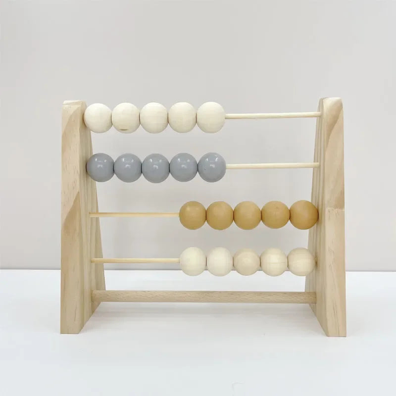 Nordic Wooden Abacus for Kids Room Desktop Decoration Baby Early Learning Math Educational Toy Natural Wood Nursery Decor