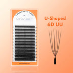 10cases/lot MASSCAKU U Shape 6D W Lash Extensions Mixed Length Handmade Double Tips Premade Fans Volume False Eyelashes in Stock