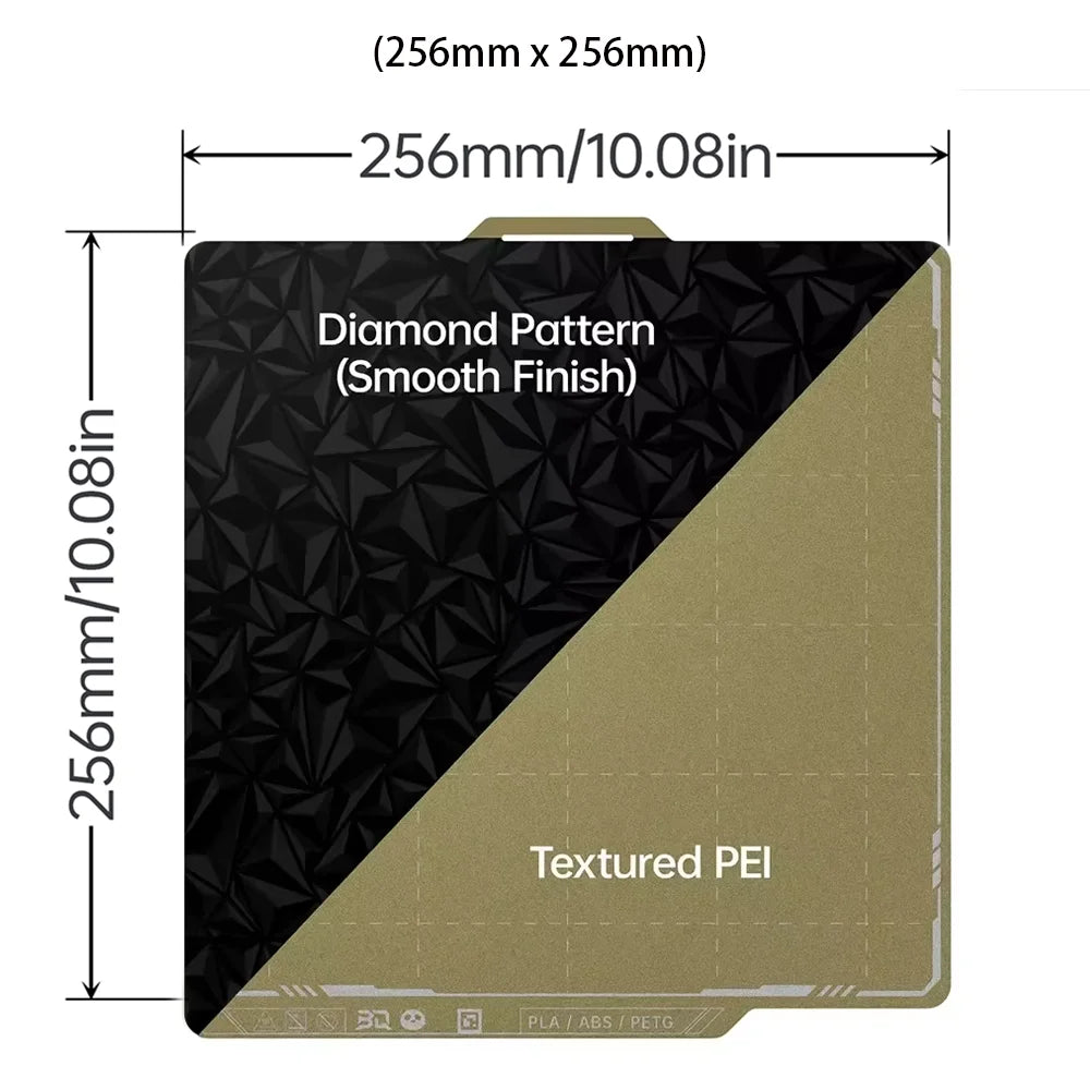BIGTREETECH Panda Build Plate 256MM 180MM CryoGrip Pro Cool Plate PEI PEO Honeycomb Houndstooth For BambuLab P1 A1 X1 A1 MINI