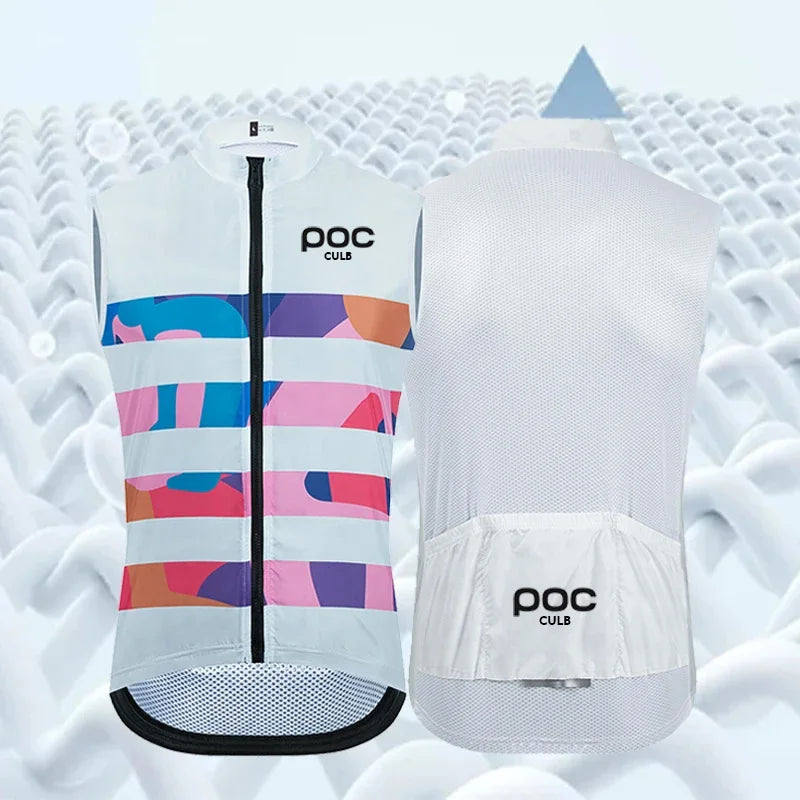 New CULB POC Night Riding Road Bike Summer Windproof Waterproof Charge Riding Vest Graffiti Color blocked Edition