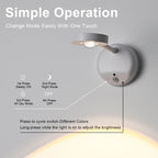 USB Rechargeable Intelligent Human Sensing Wireless Wall Light Dimmable Led Spotlight for Lighting Paintings Pictures 3 Colors