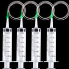 60ml Syringe With 1m Hose Plastic Syringe Pet Feeding Syringe with Lid Measuring Syringe for Lab, Dispensing, Watering Pumping