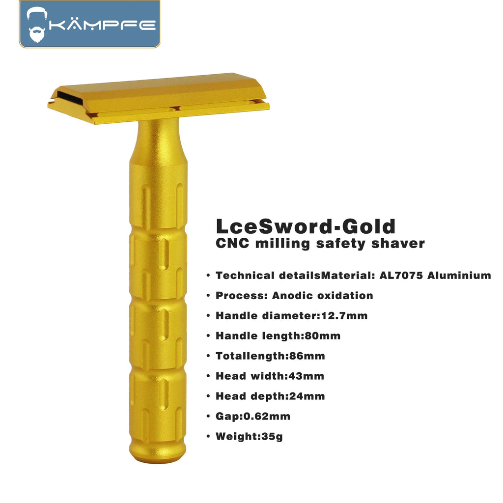 KAMPFE CNC milling high-quality AL7075 aluminum double-edged safety shaver men's exquisite gift hair salon tool
