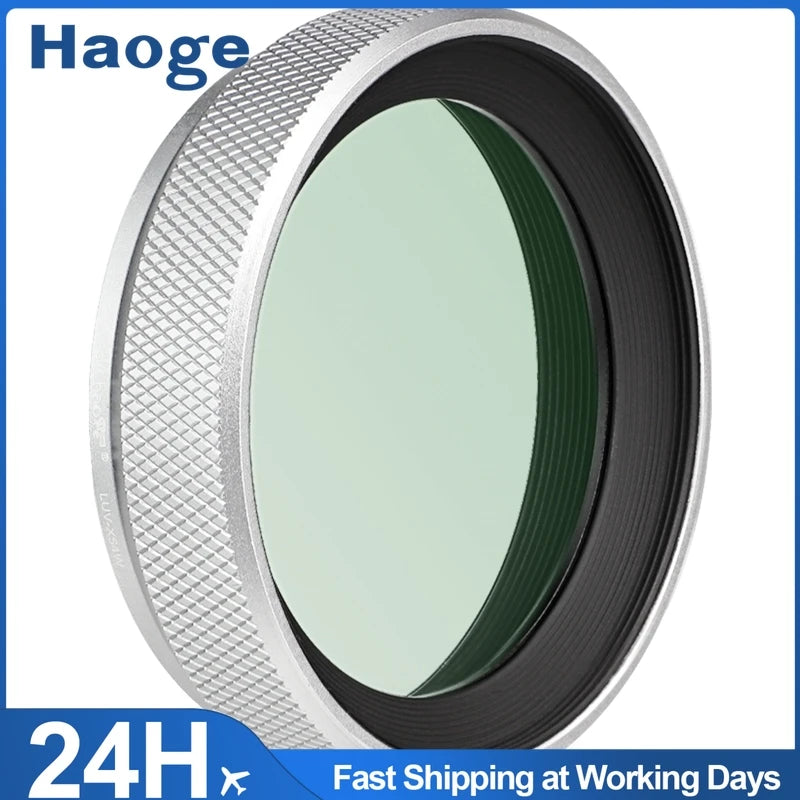 Haoge LUV-X54W Metal Lens Hood with MC UV Multicoated Ultraviolet Lens Filter for Fujifilm Fuji X100VI X100V Camera Silver