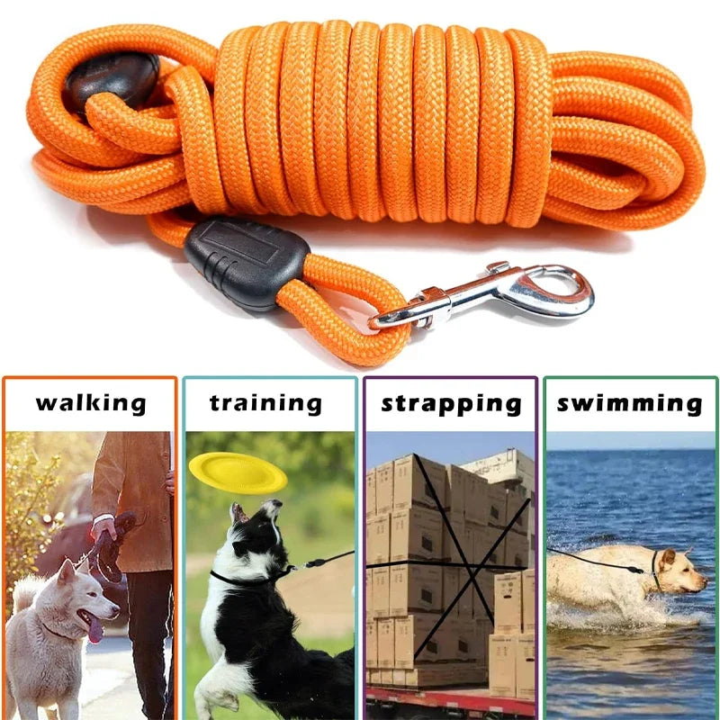 5M/10M/15M Heavy Duty Nylon Dog Leash - Ideal for Recall & Agility Training Tailored, Suitable for Medium to Large Dogs