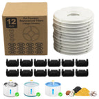 Replacement Activated Carbon Filter set 4/8/12pcs for Cat Water Drinking Fountain Replaced Filters Flower Pet Dog Round Fountain