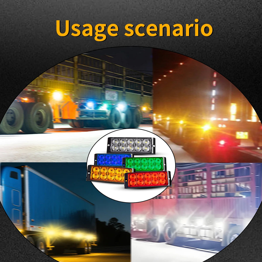 4 Pieces High Bright LED Side Light For Lorry/Truck/Pick up12V/24V White/Blue/Green/Red/Yellow Long Life Span Easy Installation