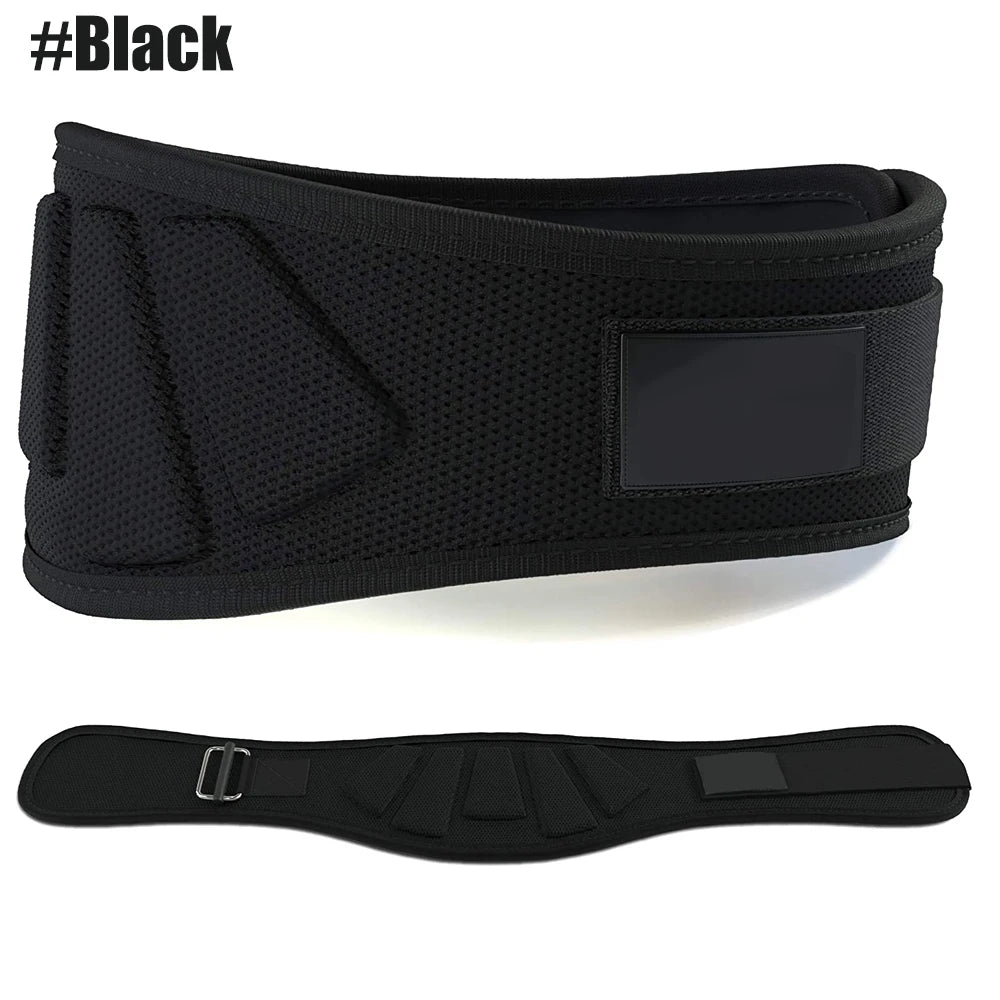 Weightlifting Belt Lumbar Back Support Waist Brace for Squats, Black/Blue/Gray/Rose Red S-XXL