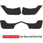 For Tesla Model 3/Y Car Door Anti-Kick Pad Leather Side Door Panel Protective Stickers Trim Anti-Dirty Mat Interior Accessories