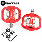 BUCKLOS Mountain Bicycle Pedals Sealed Bearing Dual Clipless Flat & Lock Pedal for Shimano SPD Nylon Bike Pedals Cycling Parts