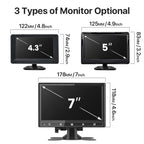 GreenYi 4.3/5/7 inch AHD IPS Monitor 1080P Night Vision Car Rear View Camera 170° Reverse Camera Night Vision Waterproof