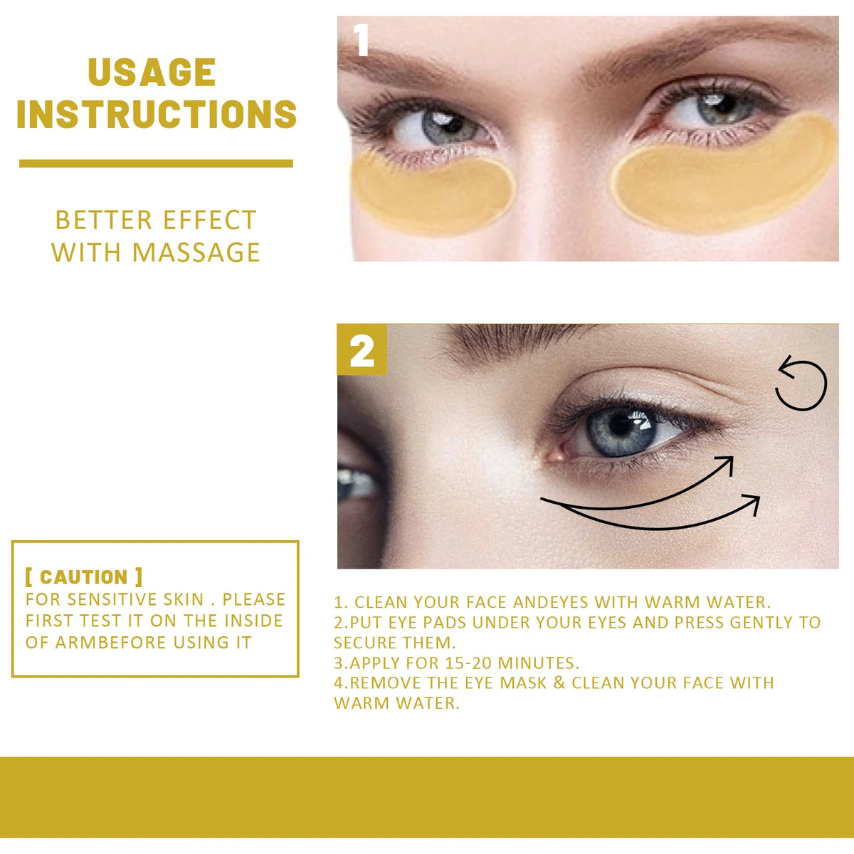 EELHOE 24K Gold Eye Mask Anti Dark  Hydrating Under Eye Gel Pads  Revitalizing Firming Eye Care Treatment for Fine Lines