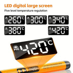 USB Rechargeable Mini Soldering Iron Adjustable Temperature Kit with Accessories, Grey/Orange