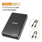 MAIWO Mobile Hard Disk Box RAID Disk Array Dual Bay 2.5'' Solid-state Mechanical Serial Port External Box with Protective Cover