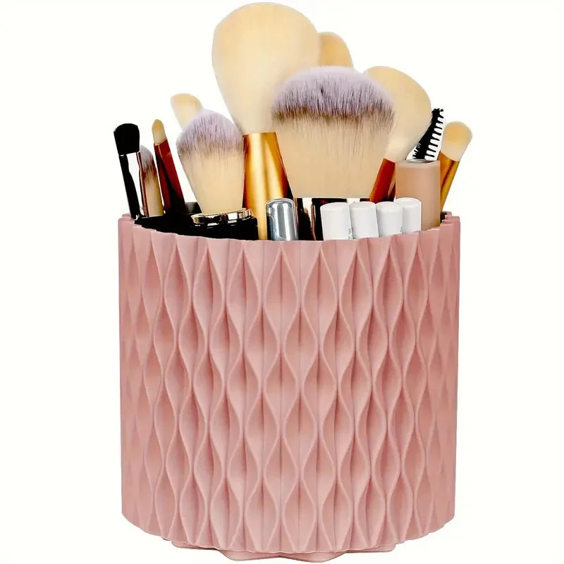 360° Rotating Makeup Organizer Storage Box, Cosmetic Brush & Lipstick Holder, 1pc