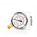 NBSANMINSE Hydraulic High Pressure Oil Gauge SM1SP63L 63mm 2.5inch 1/4 NPT Liquid Manometer Instruments Stainless Steel Gauge