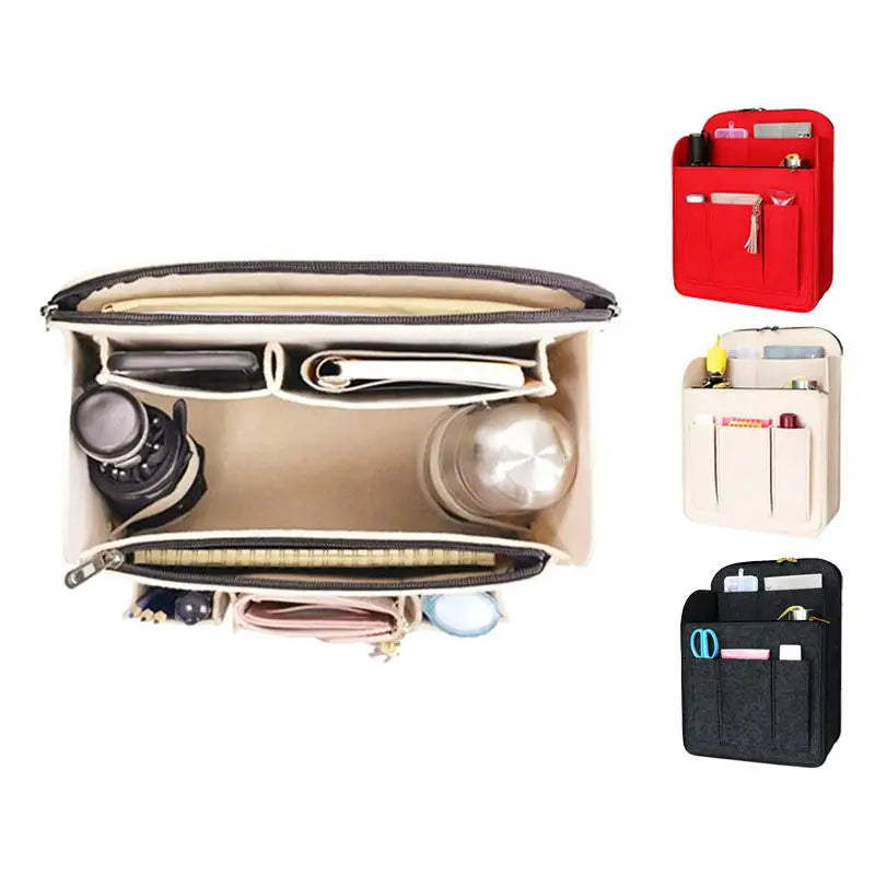 Multi-Pocket Insert Bag Organizer for Long champ Backpack Storage Bag Felt Backpack Inner Bag Liner Bag