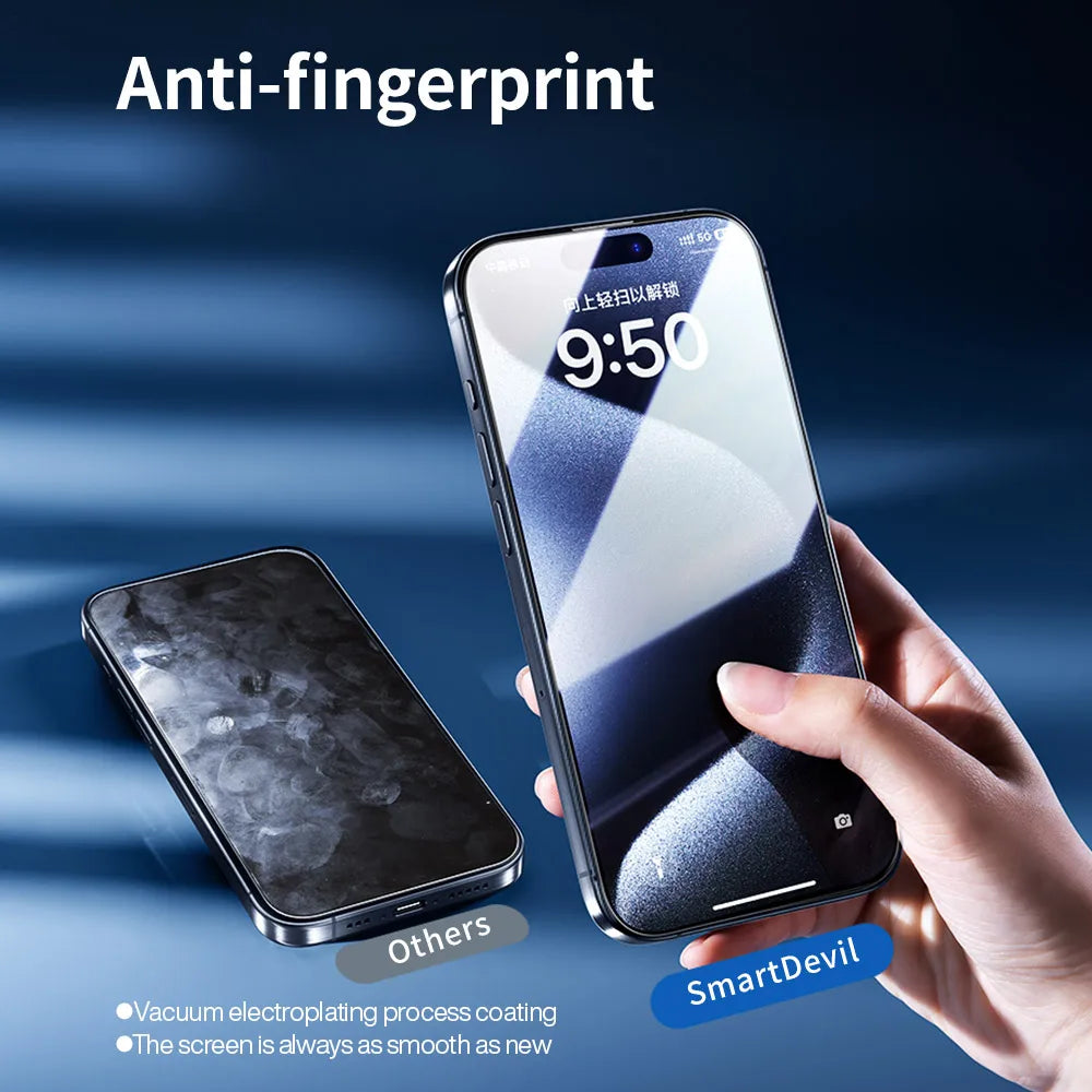 SmartDevil 2Pcs Screen Protector for iPhone 15 Pro Max 15 Pro HD Clear Tempered Glass for iPhone 15 14 13 Anti-fingerprint