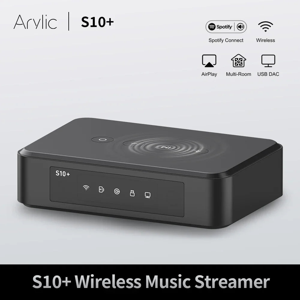 Arylic S10+ Wireless Music Streamer Bluetooth Audio Receiver 3.5mm AUX Multiroom