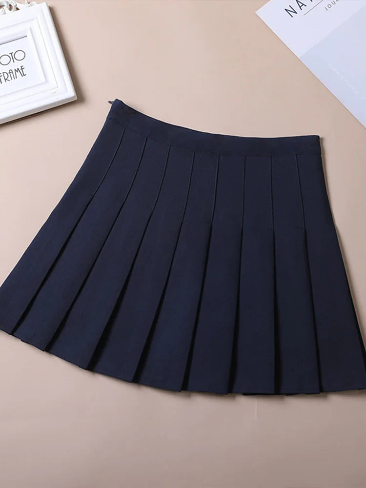Brown Skirt Ladies 2025 Summer Clothes Women's High Waist Harajuku Korean Style Black Mini Pleated Skirt For School Girl Uniform
