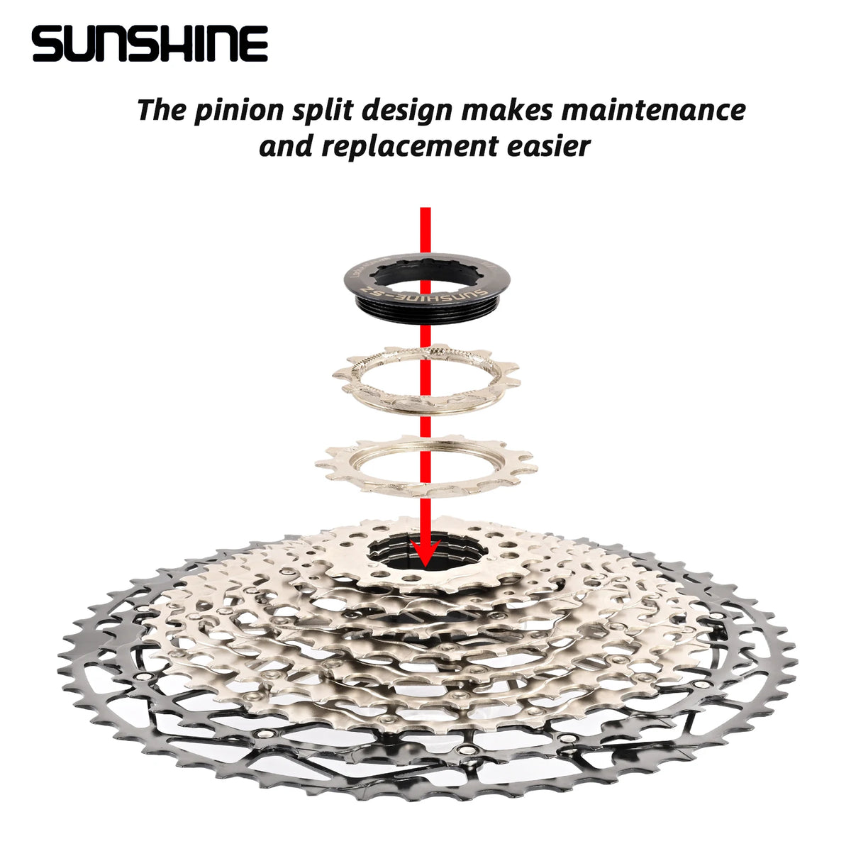 SUNSHINE MTB cassette freewheel HG sprocket carbon steel 10/11/12/13 speed 11T-40T to 11T-52T