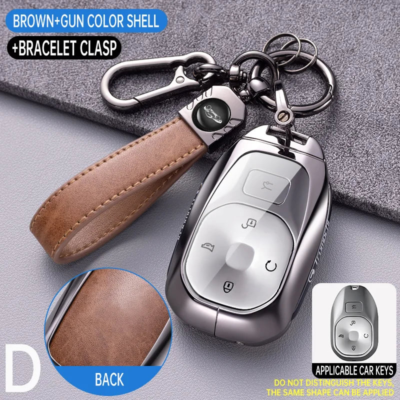 Car Zinc Alloy Key Case Holder Cover For GAC Trumpchi GS7 GS8 GM8 GS5 GA6 GM6 GN8 Empow J15 J16 2023 2022 5Buttons Key Shell