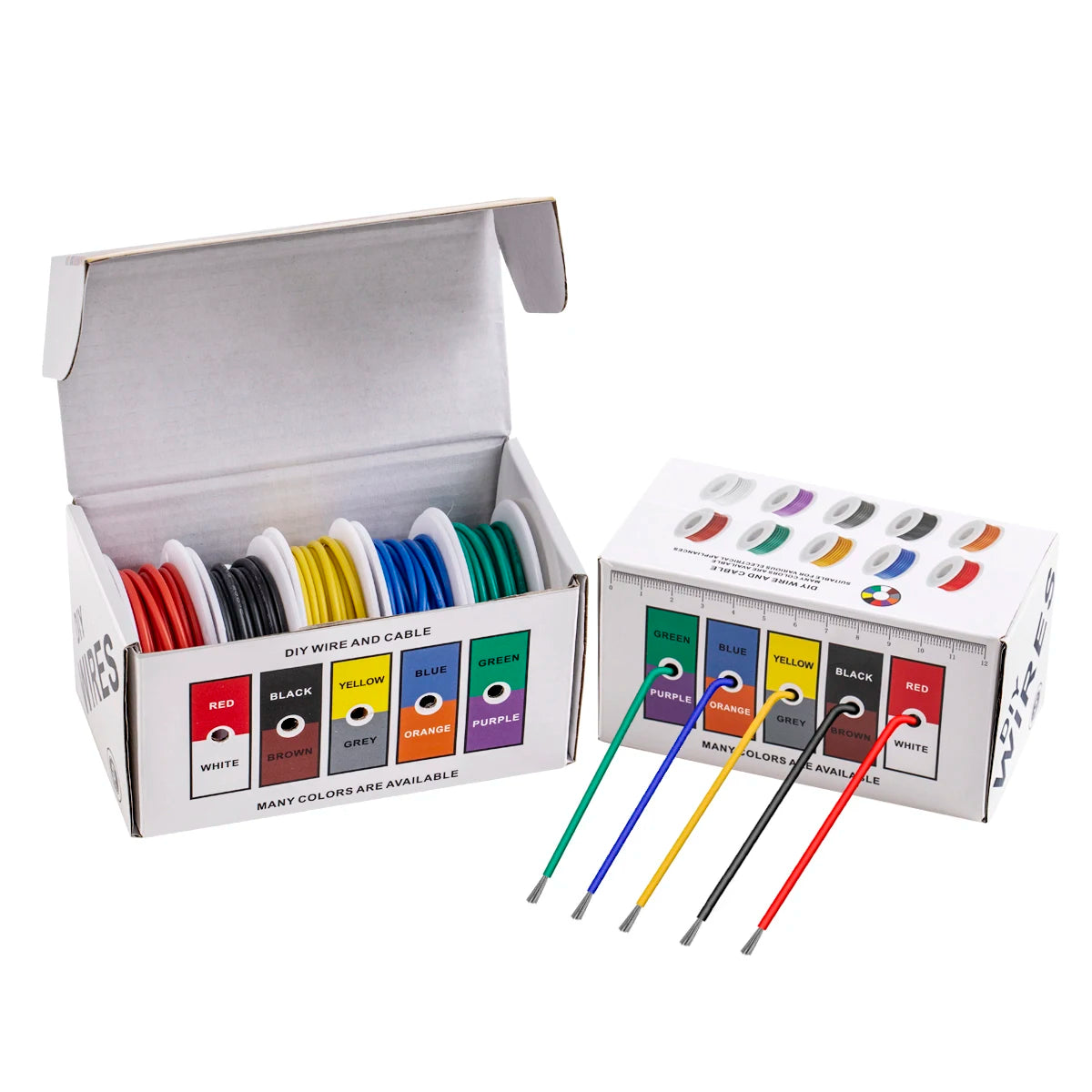 5 Colors 16/18/20/22/24/26/28/30 AWG Stranded Electrical Wire Flexible Silicone Tinned Copper Wires 18 Gauge Hookup Wire Cable