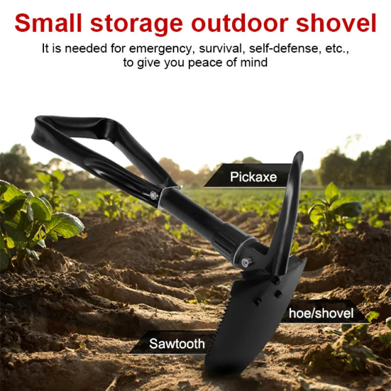 Outdoor 3-in-1 Foldable Shovel Portable Multifunctional Camping Shovel with Bag for Hiking, Off-roading DIY Projects At Home