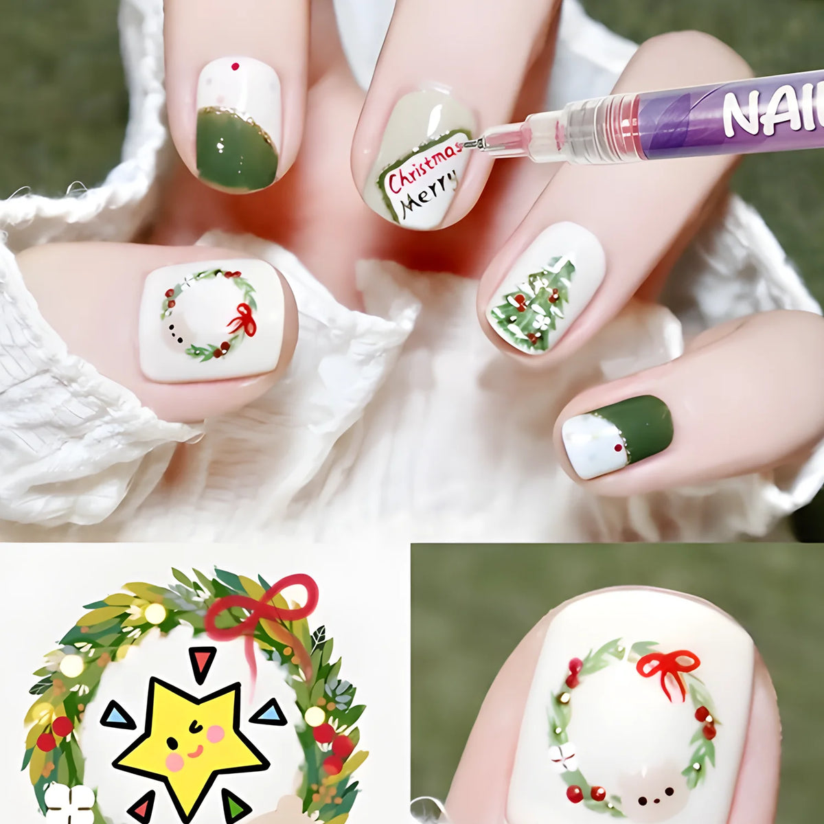 12 Color Nail Art Pens,0.5MM Nail Polish Pens Drawing Painting Point Liner Acrylic Painted Pen Kit, Waterproof and Quick-drying