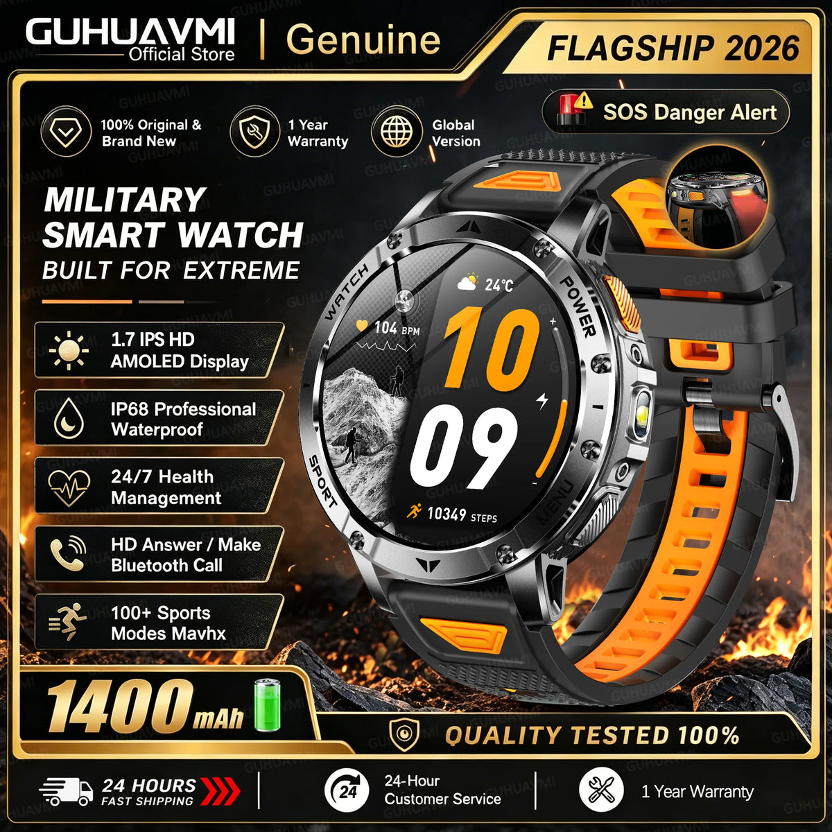 Black Orange / Sports Watch / China Mainland