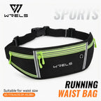 WRELS Waterproof Running Waist Belt Slim Sports Fanny Pack Invisible Fitness Phone Pouch for Hiking Travel Jogging Cycling